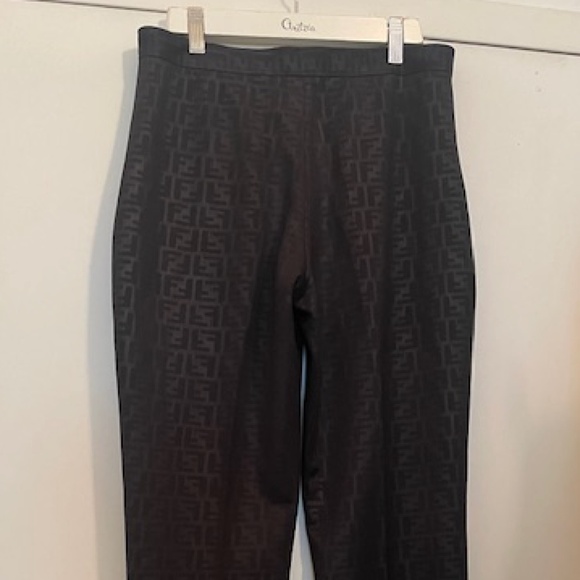 Fendi Black Logo Trousers Slacks Pants - Picture 2 of 7